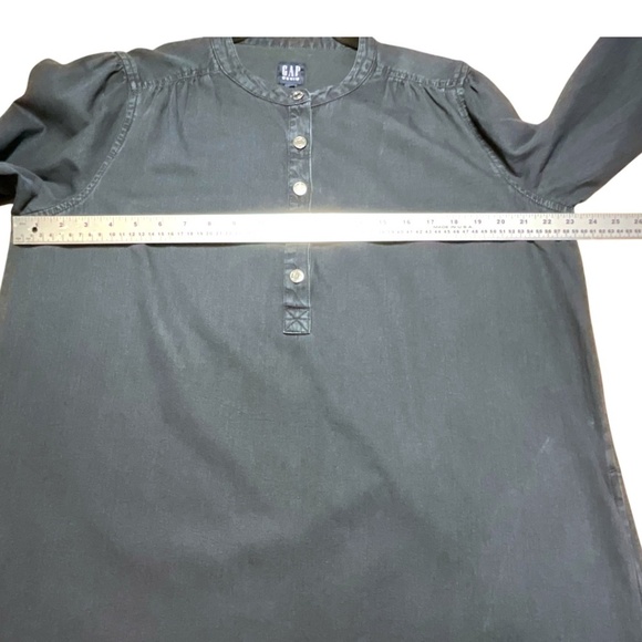 GAP DENIM Cotton Long Sleeve Henley Shirt Dress w/ Side Seam Pockets US Sz XL - Picture 6 of 8